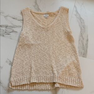 J. Crew Cream Knit V-Neck Sleeveless Tank